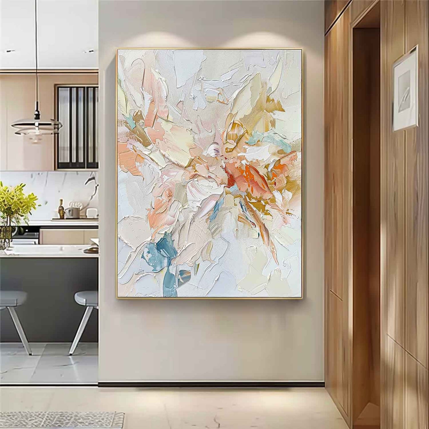 Serene Abstract Floral Oil Painting for Modern Home Decor