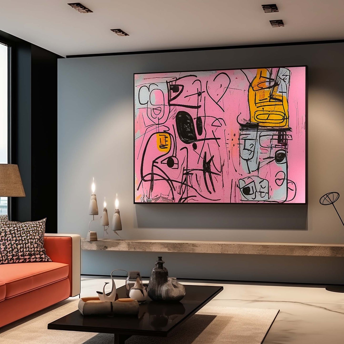 Colorful Abstract Oil Painting on Canvas for Modern Home Decor