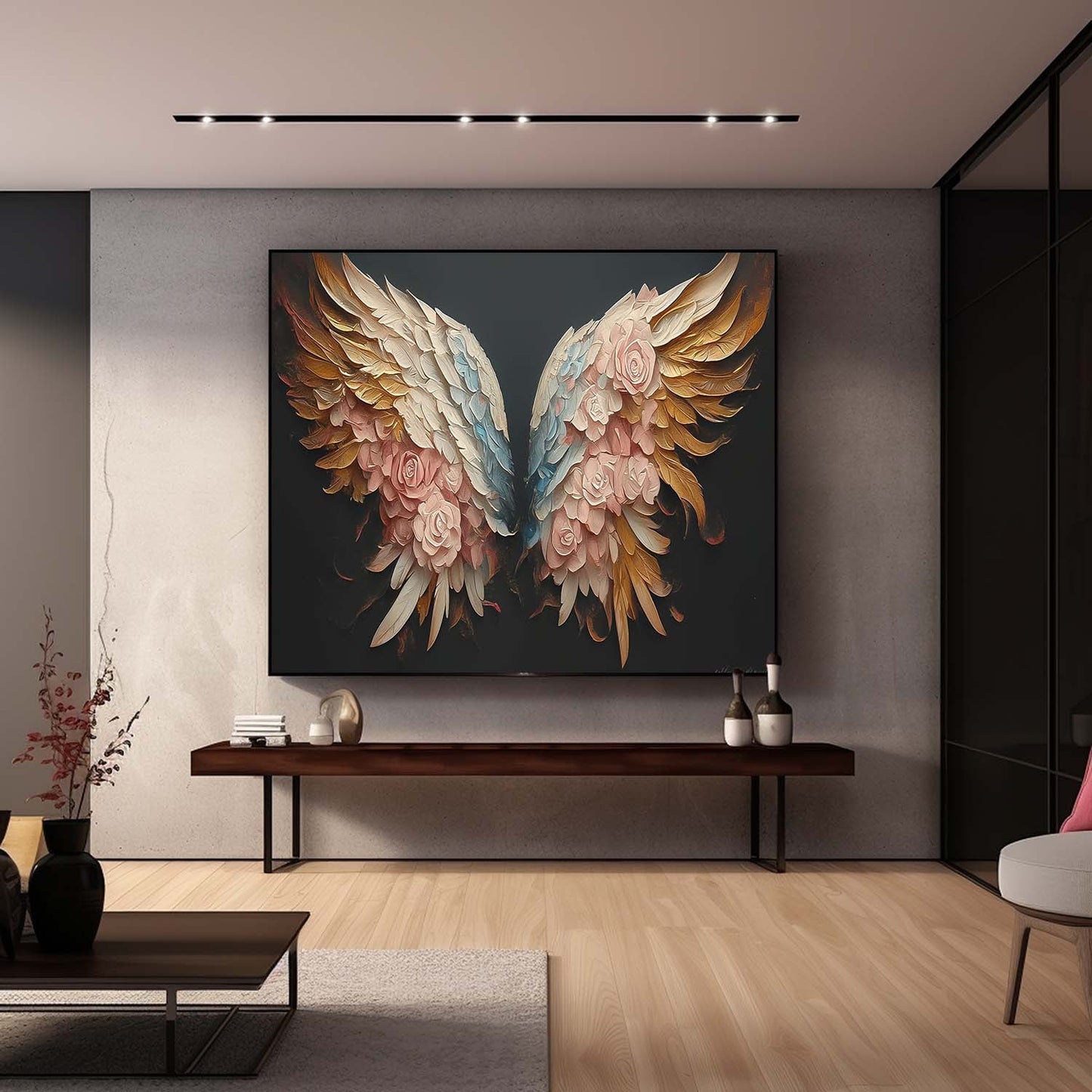 Elegant Floral Winged Artwork for Home Decor
