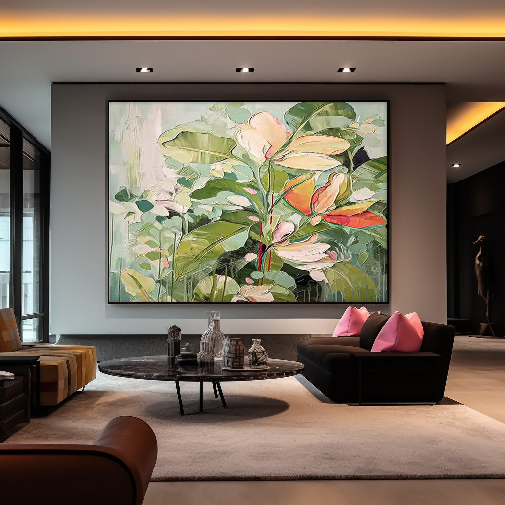 Vibrant Floral Oil Painting for Elegant Home Decor and Art Collection