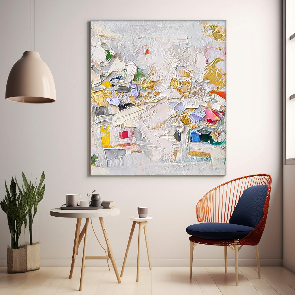 Colorful Abstract Oil Painting for Modern Home Décor and Artistic Inspiration