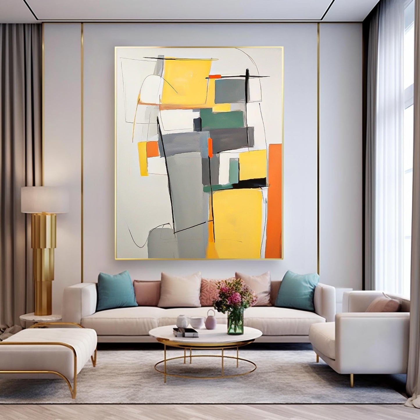 Colorful Abstract Oil Painting for Modern Home Decor - Contemporary Wall Art