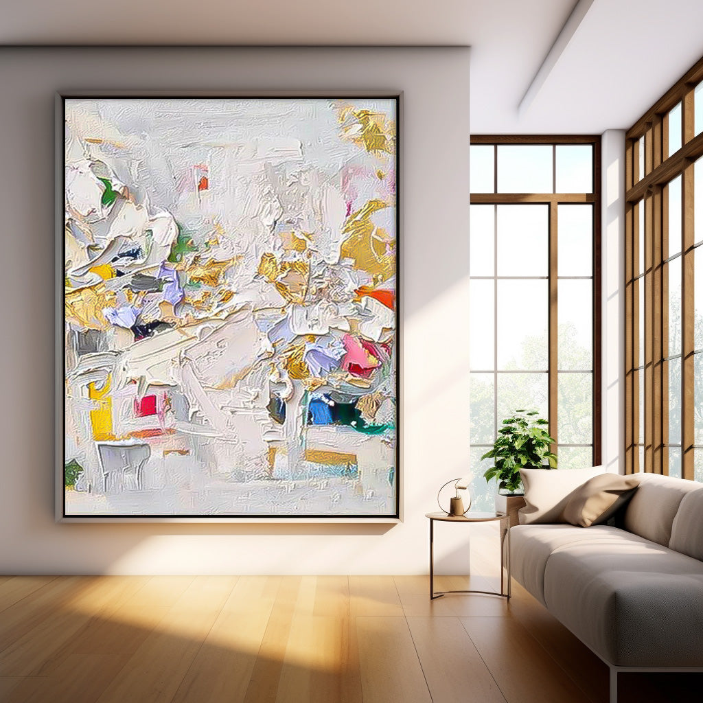 Colorful Abstract Oil Painting for Modern Home Décor and Artistic Inspiration
