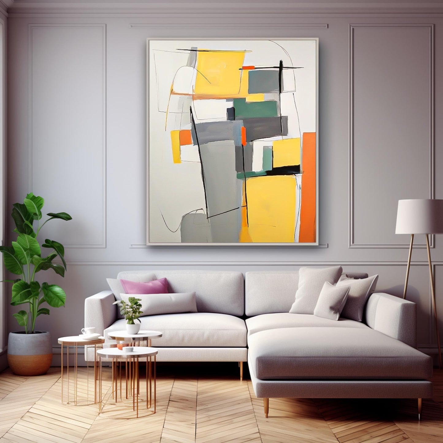 Colorful Abstract Oil Painting for Modern Home Decor - Contemporary Wall Art