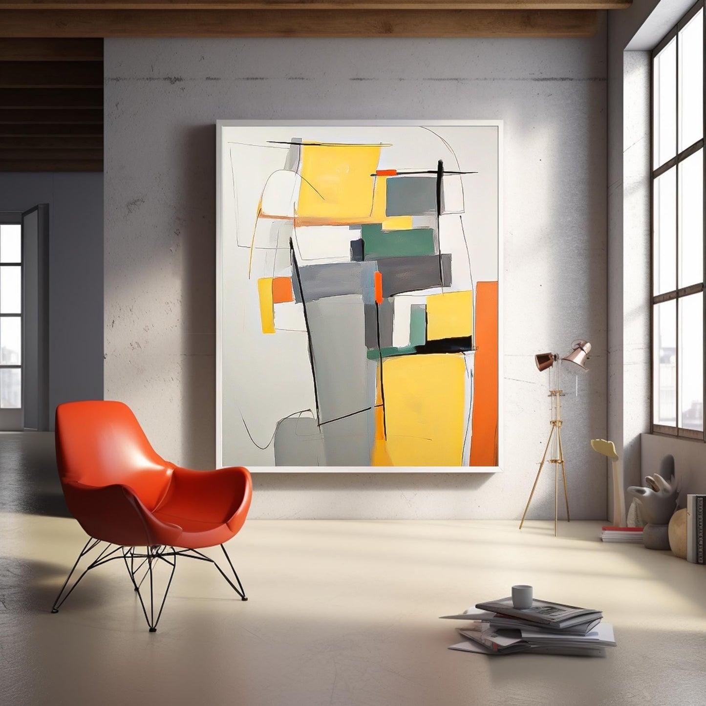 Colorful Abstract Oil Painting for Modern Home Decor - Contemporary Wall Art