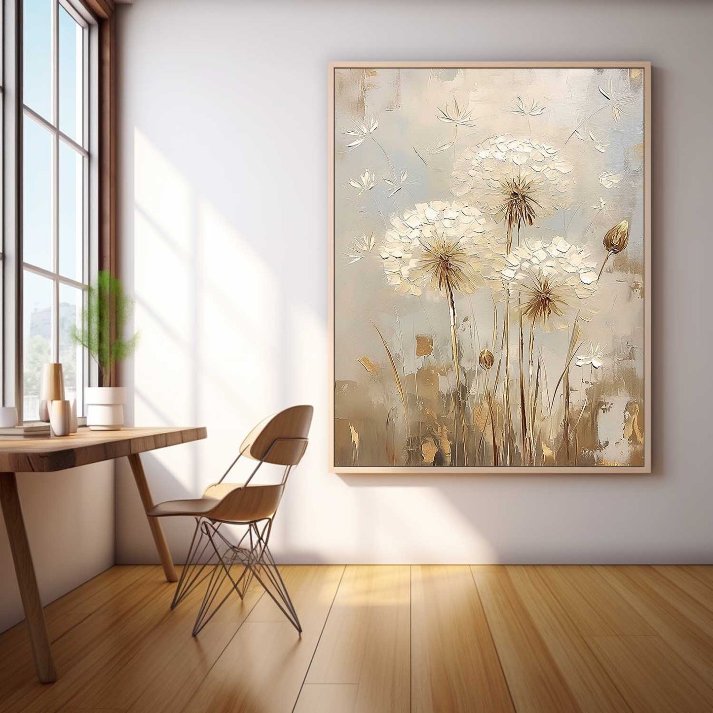 Elegant White Flower Oil Painting for Modern Home Decor