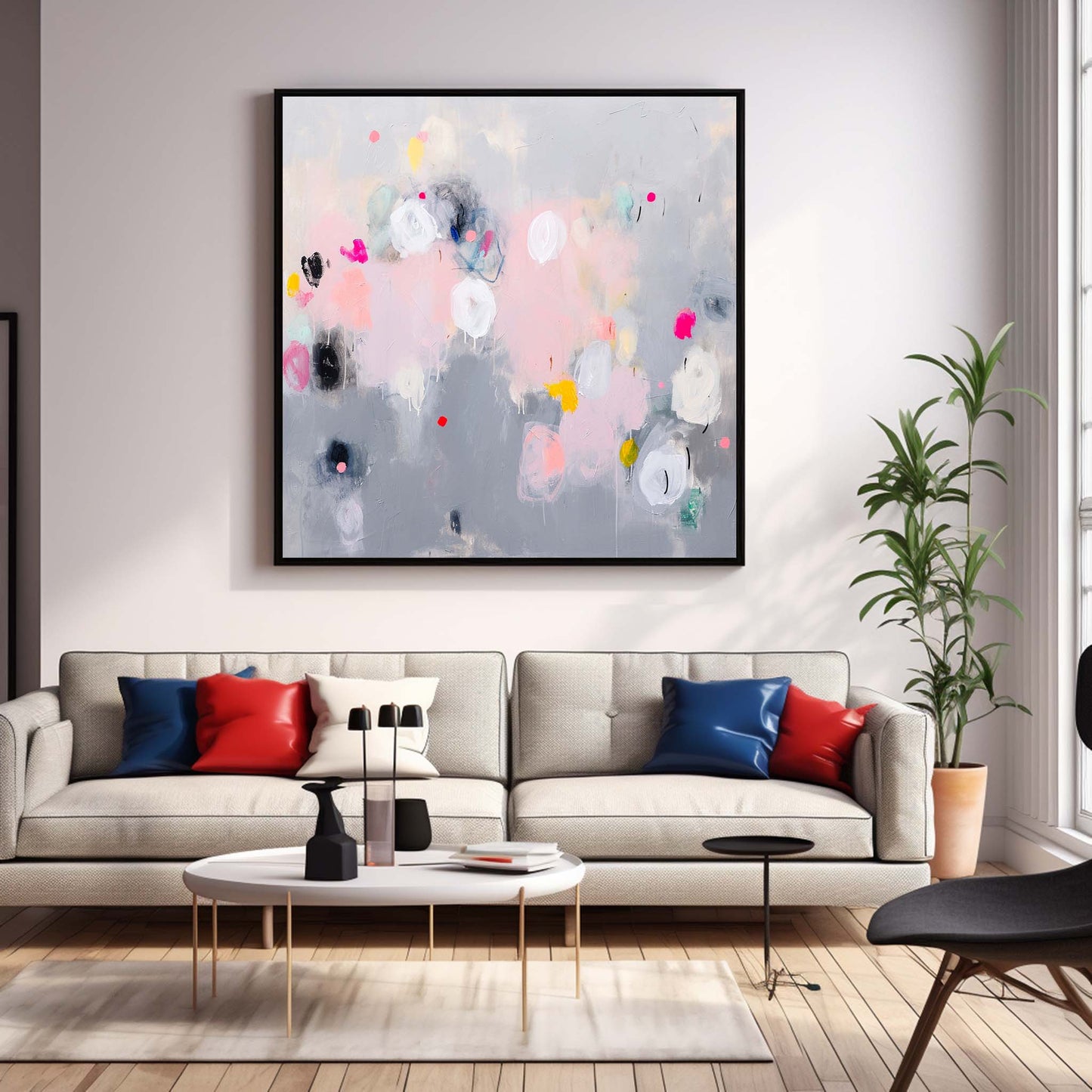 Colorful Abstract Oil Painting for Modern Home Decor