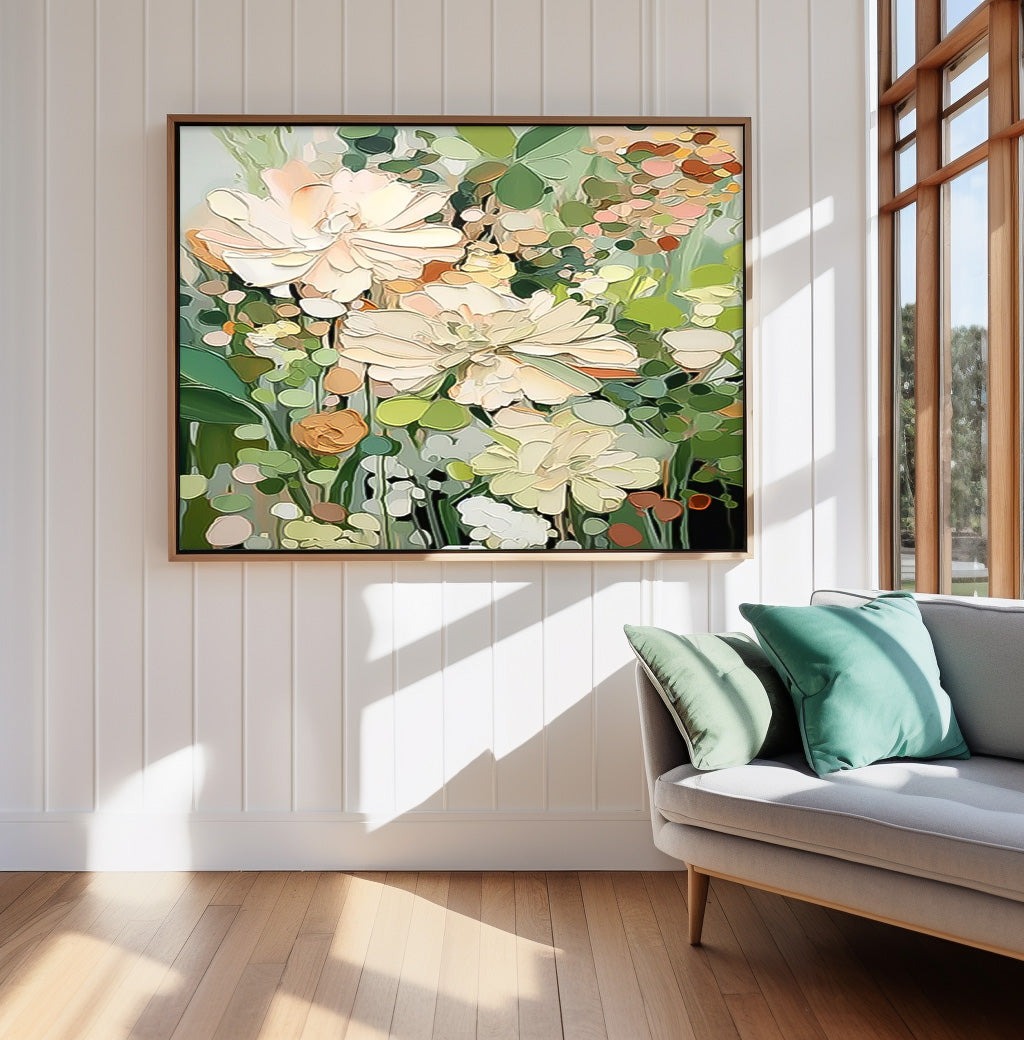 Elegant Floral Oil Painting for Bright and Cheerful Home Decor
