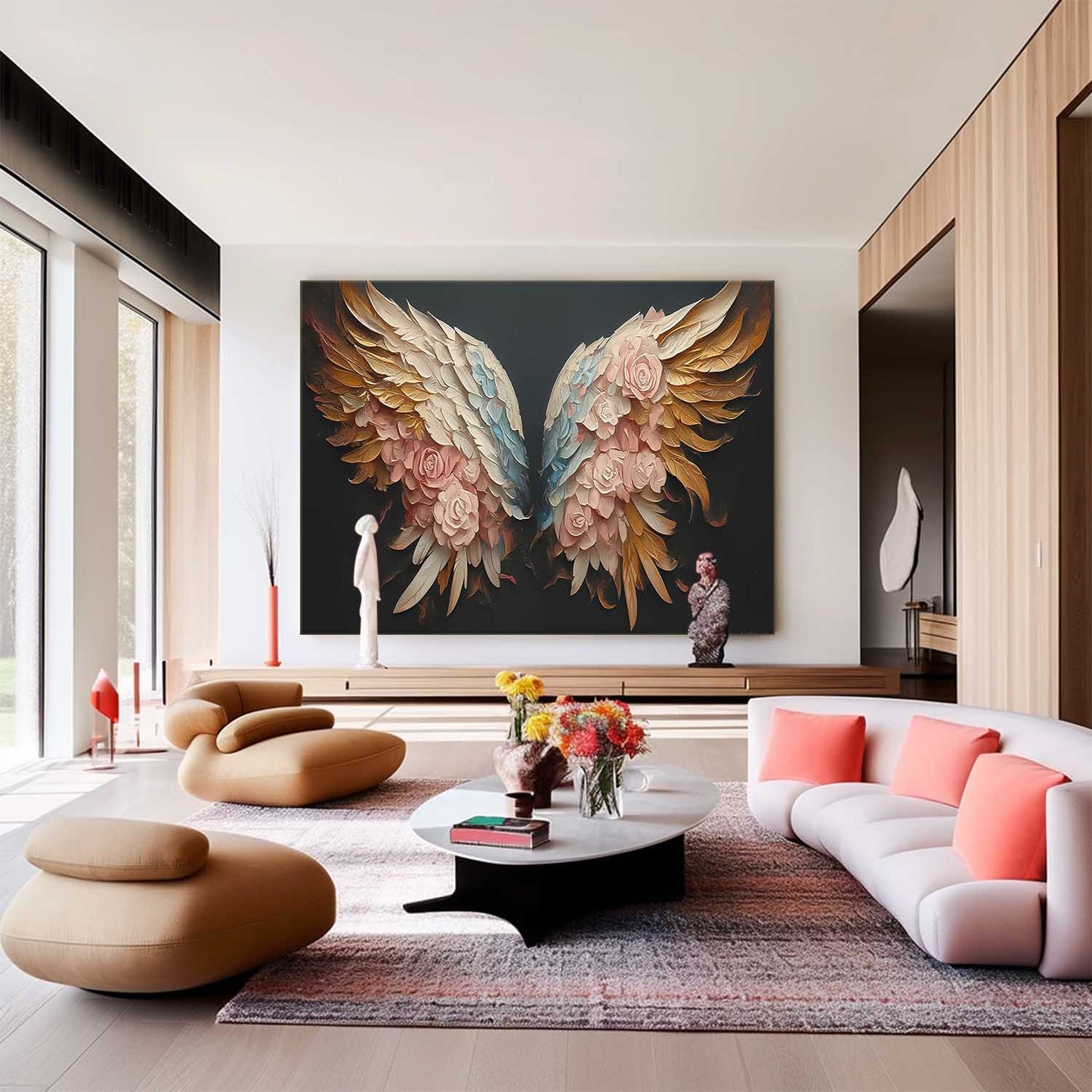 Elegant Floral Winged Artwork for Home Decor
