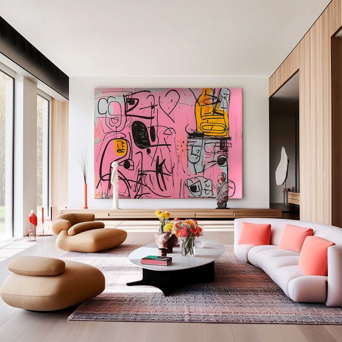 Colorful Abstract Oil Painting on Canvas for Modern Home Decor