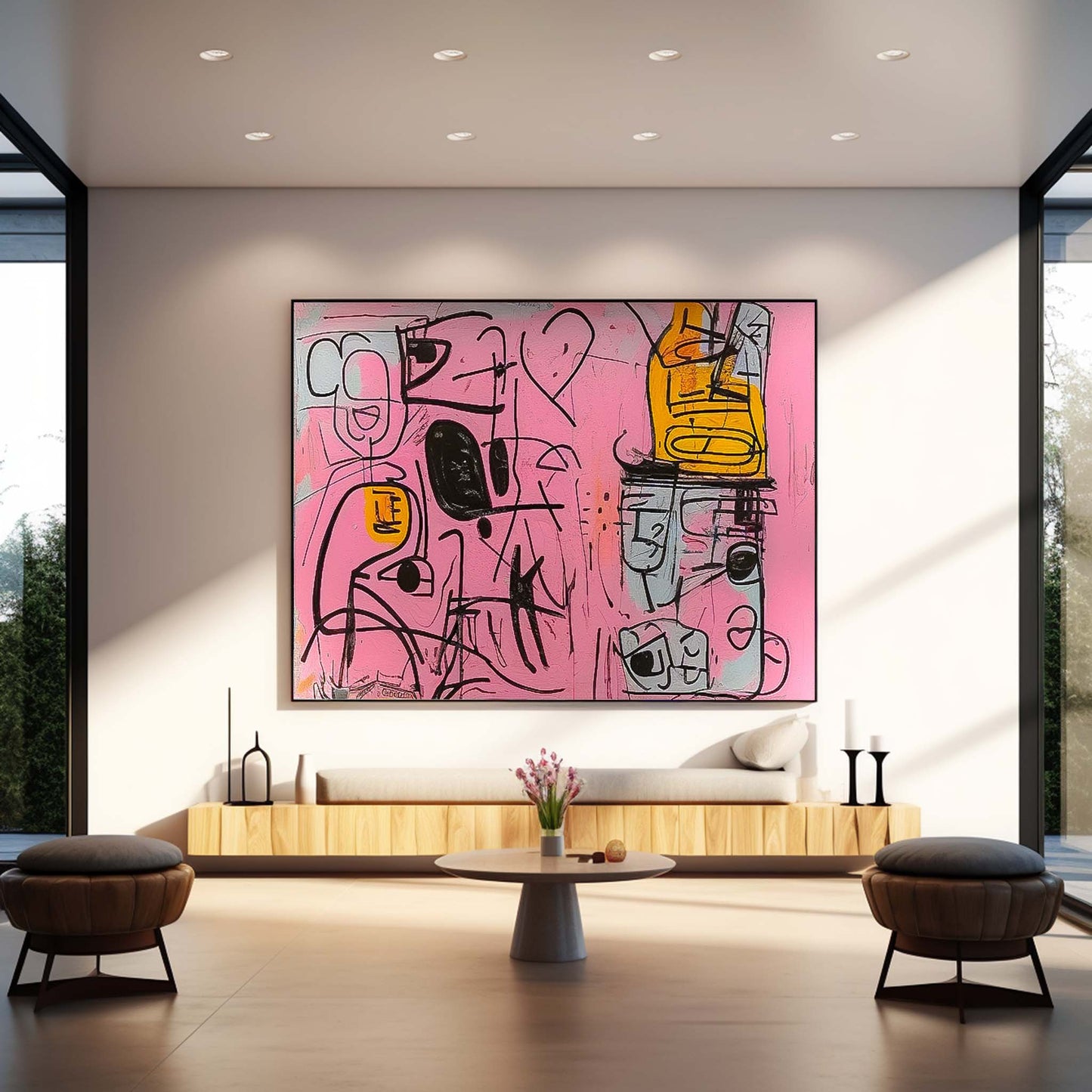 Colorful Abstract Oil Painting on Canvas for Modern Home Decor
