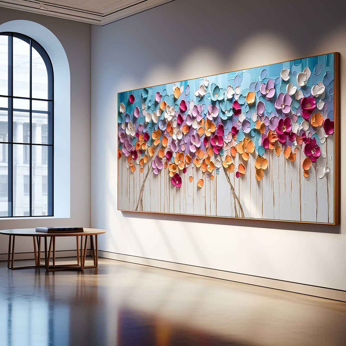 Colorful Floral Canvas Art for Home Decor - Vibrant Oil Painting