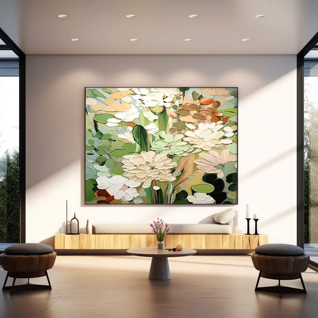 Vibrant Floral Oil Painting for Elegant Home Decor