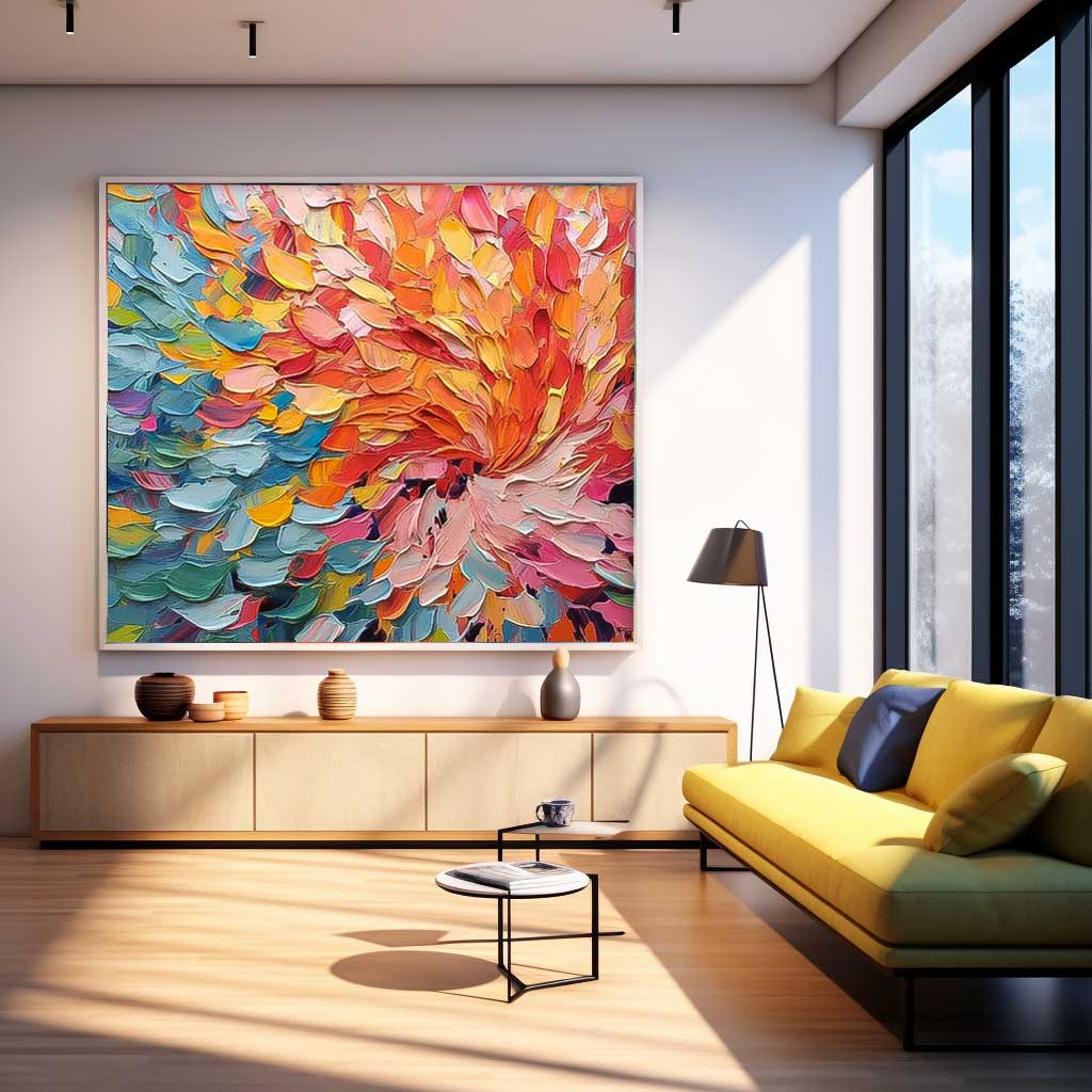 Colorful Abstract Swirl Oil Painting for Vibrant Home Decor and Art Collection