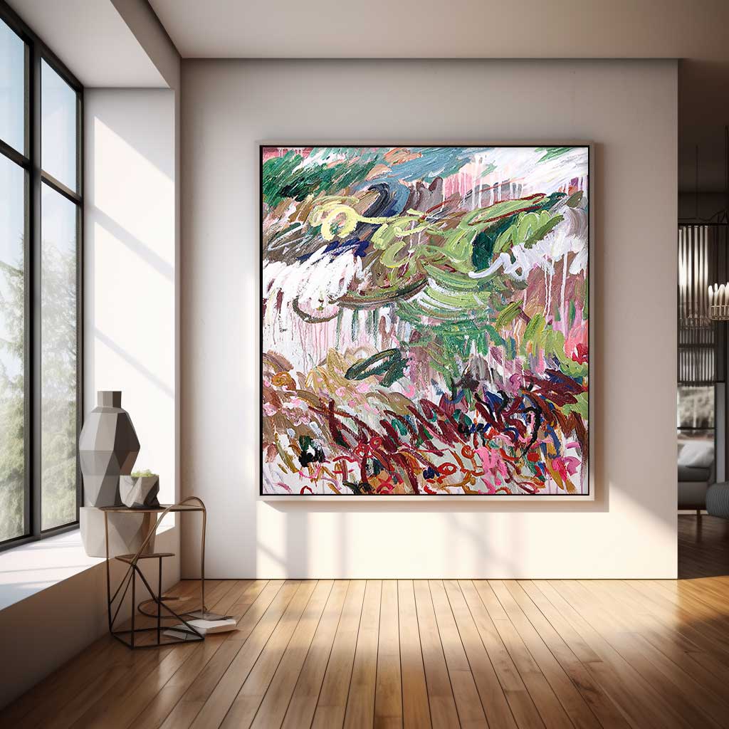 Colorful Abstract Oil Painting for Modern Home Decor and Art Enthusiasts