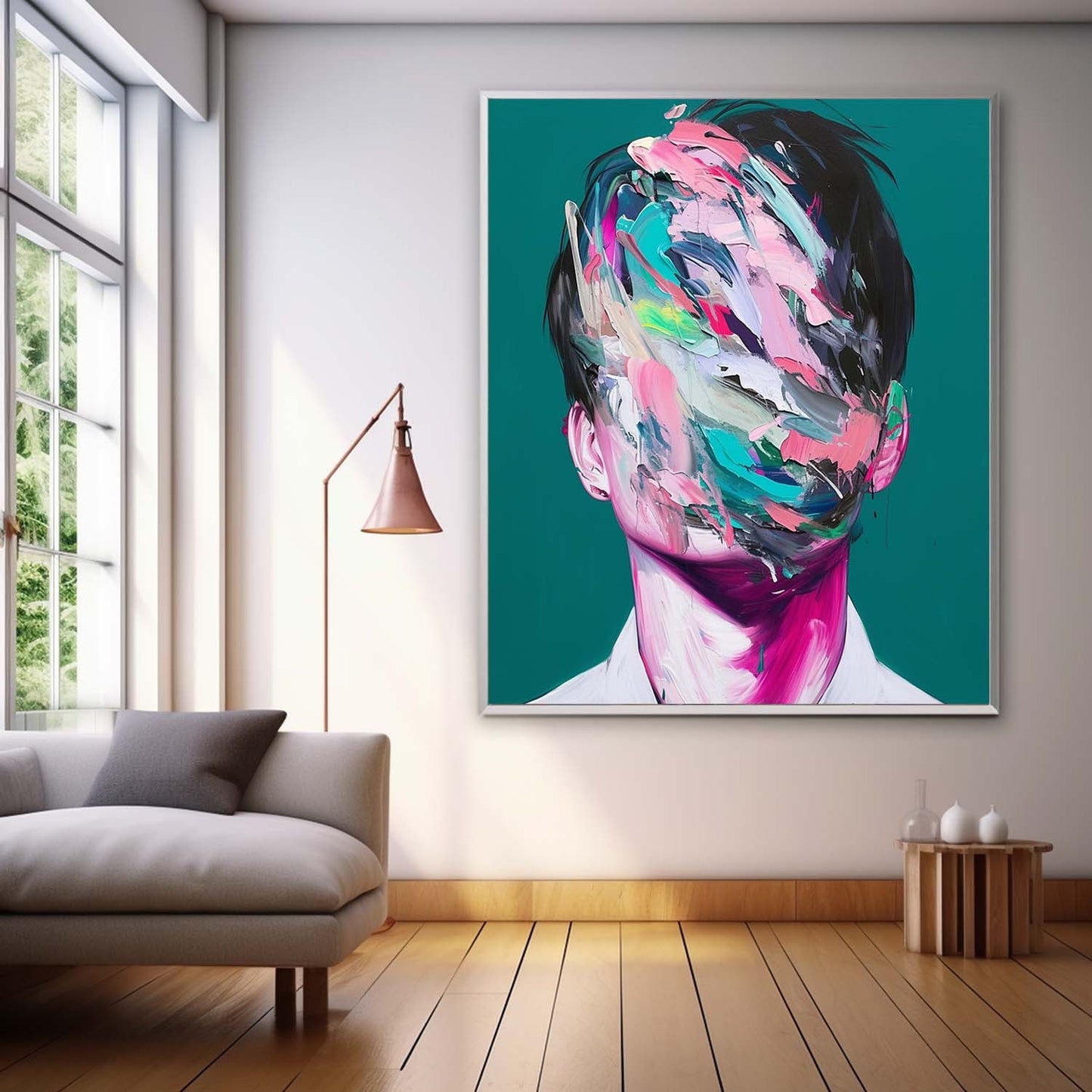 Abstract Expressionism Portrait: Colorful Face Art for Modern Home Decor