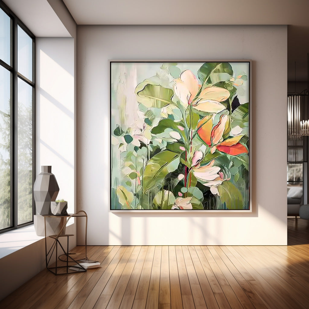 Vibrant Floral Oil Painting for Modern Home Decor and Artwork Collection