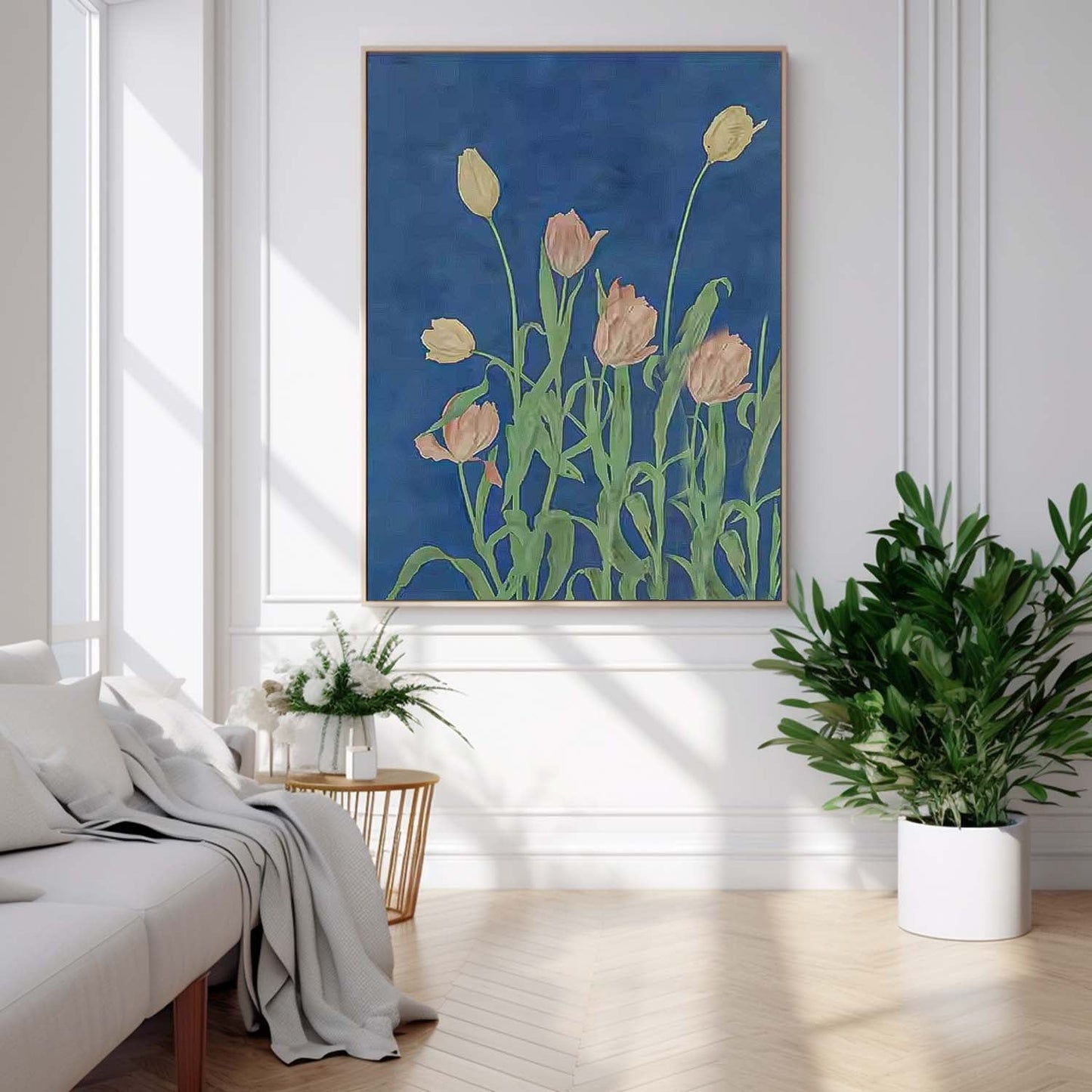 Stunning Floral Oil Painting on Canvas - Vibrant Tulip Artwork for Home Decor