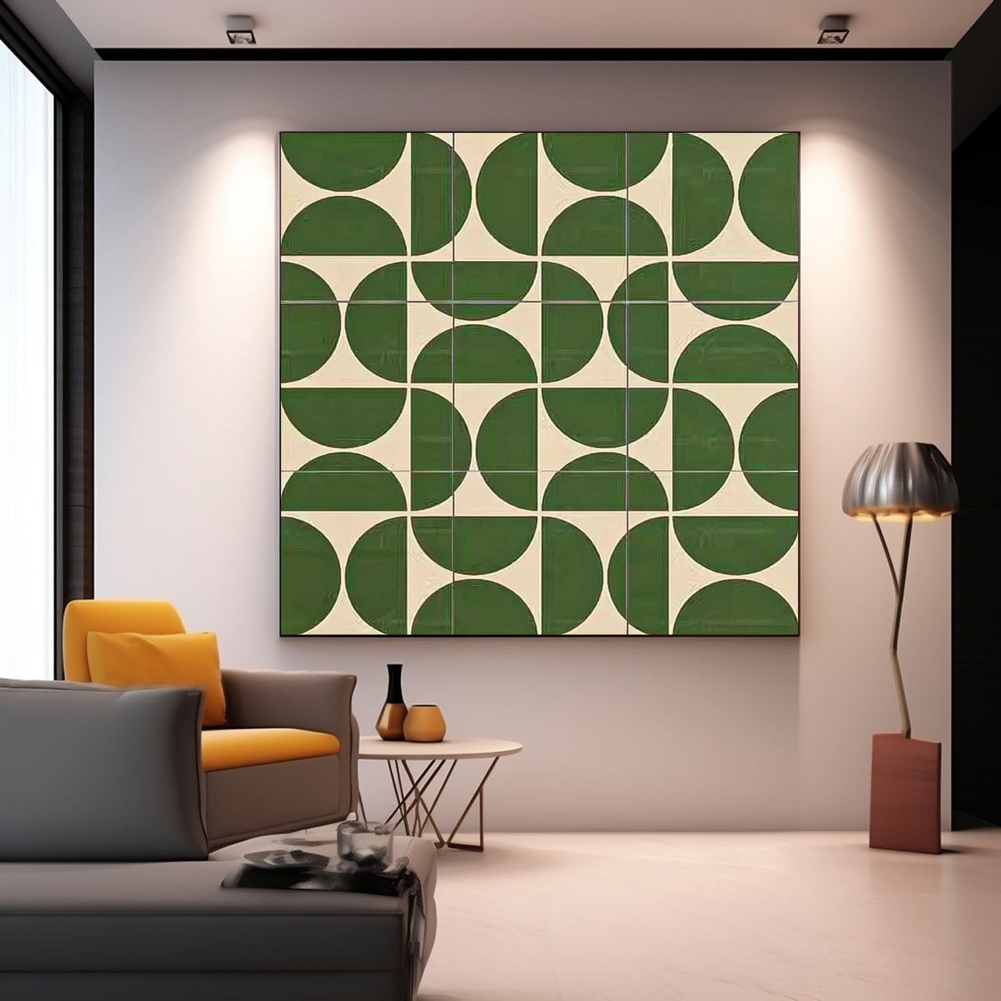Modern Minimalist Green Abstract Oil Painting for Contemporary Art Lovers