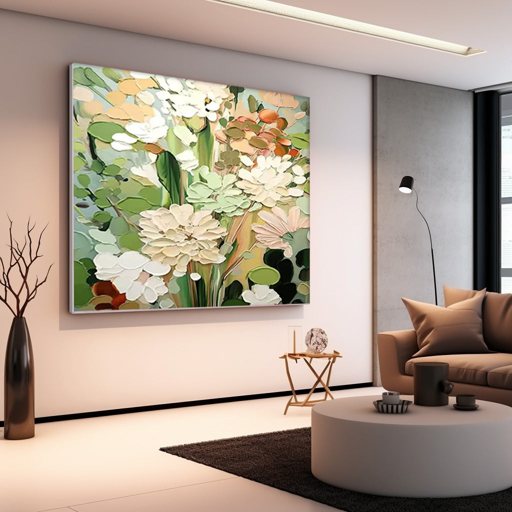Vibrant Floral Oil Painting for Elegant Home Decor