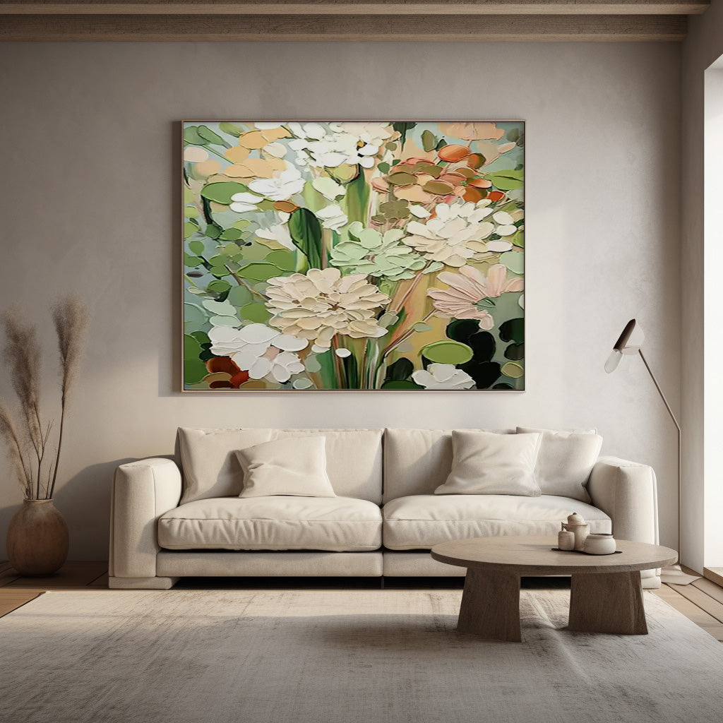 Vibrant Floral Oil Painting for Elegant Home Decor
