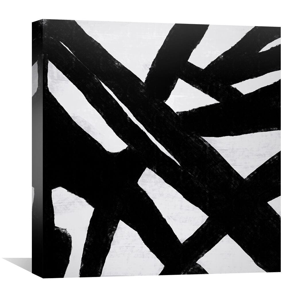 Contemporary Black and White Abstract Oil Painting for Modern Home Decor
