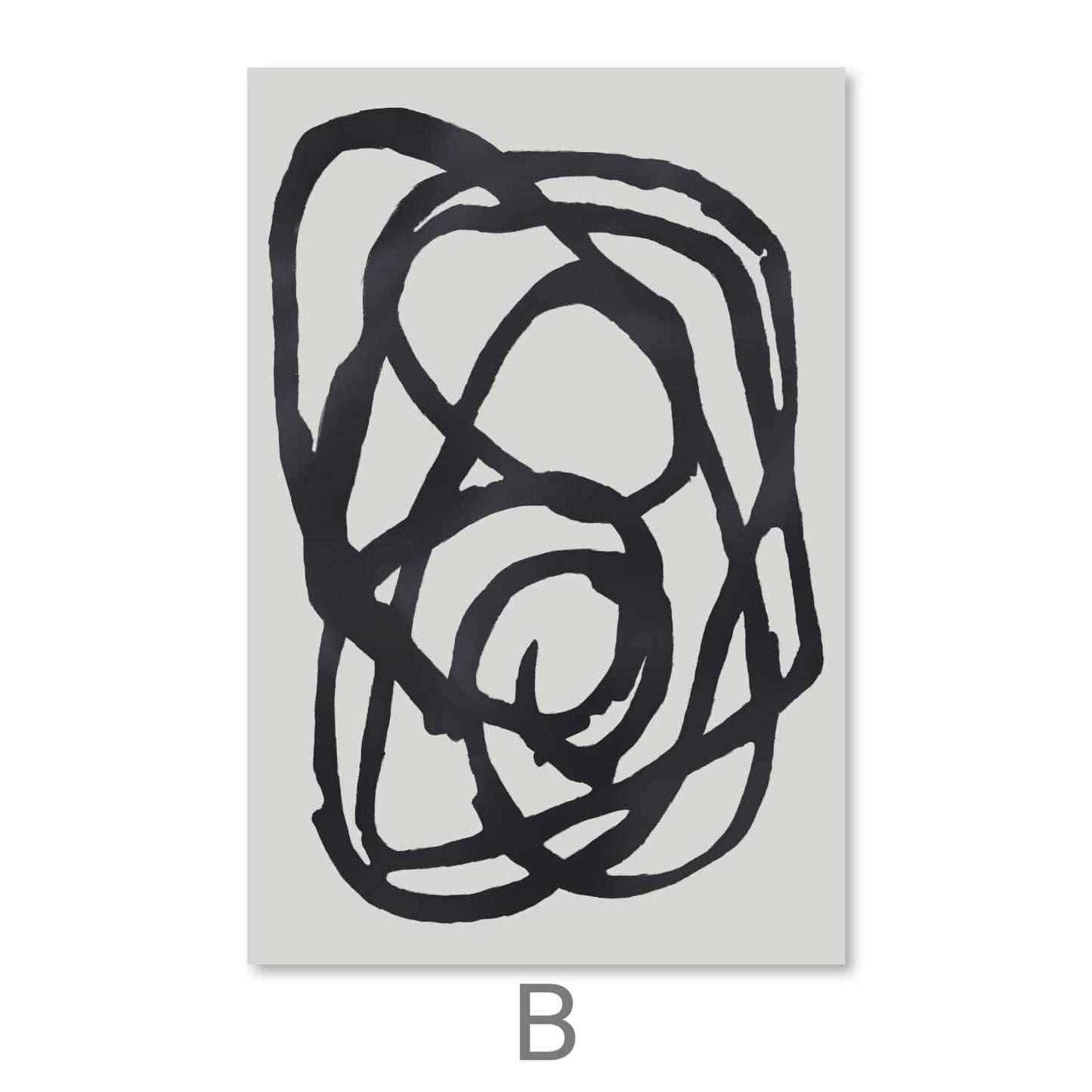 Contemporary Black and White Abstract Oil Painting for Modern Home Decor