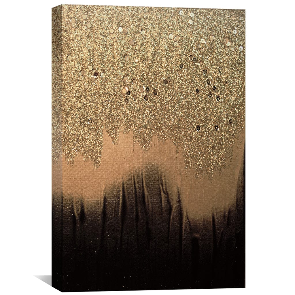 Elegant Black and Gold Abstract Oil Painting for Modern Home Decor