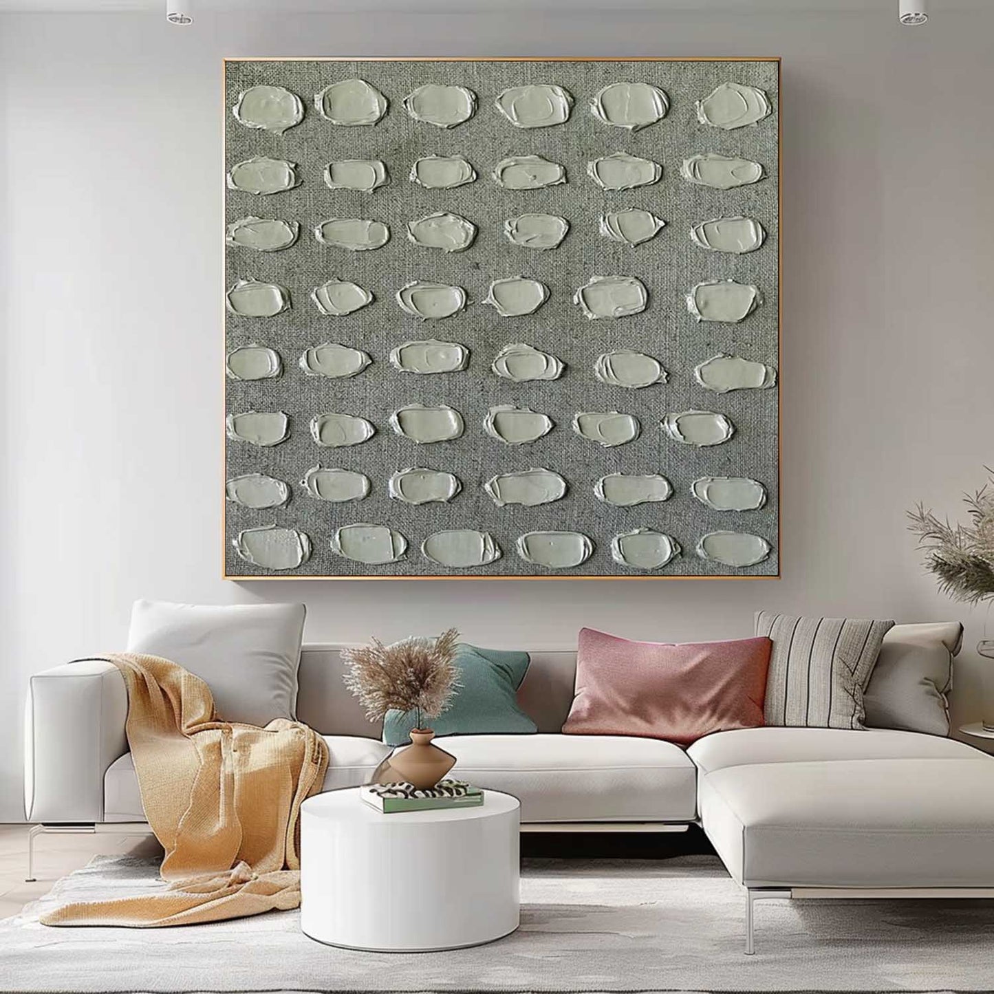 Textured Minimalist Oil Painting for Contemporary Home Decor