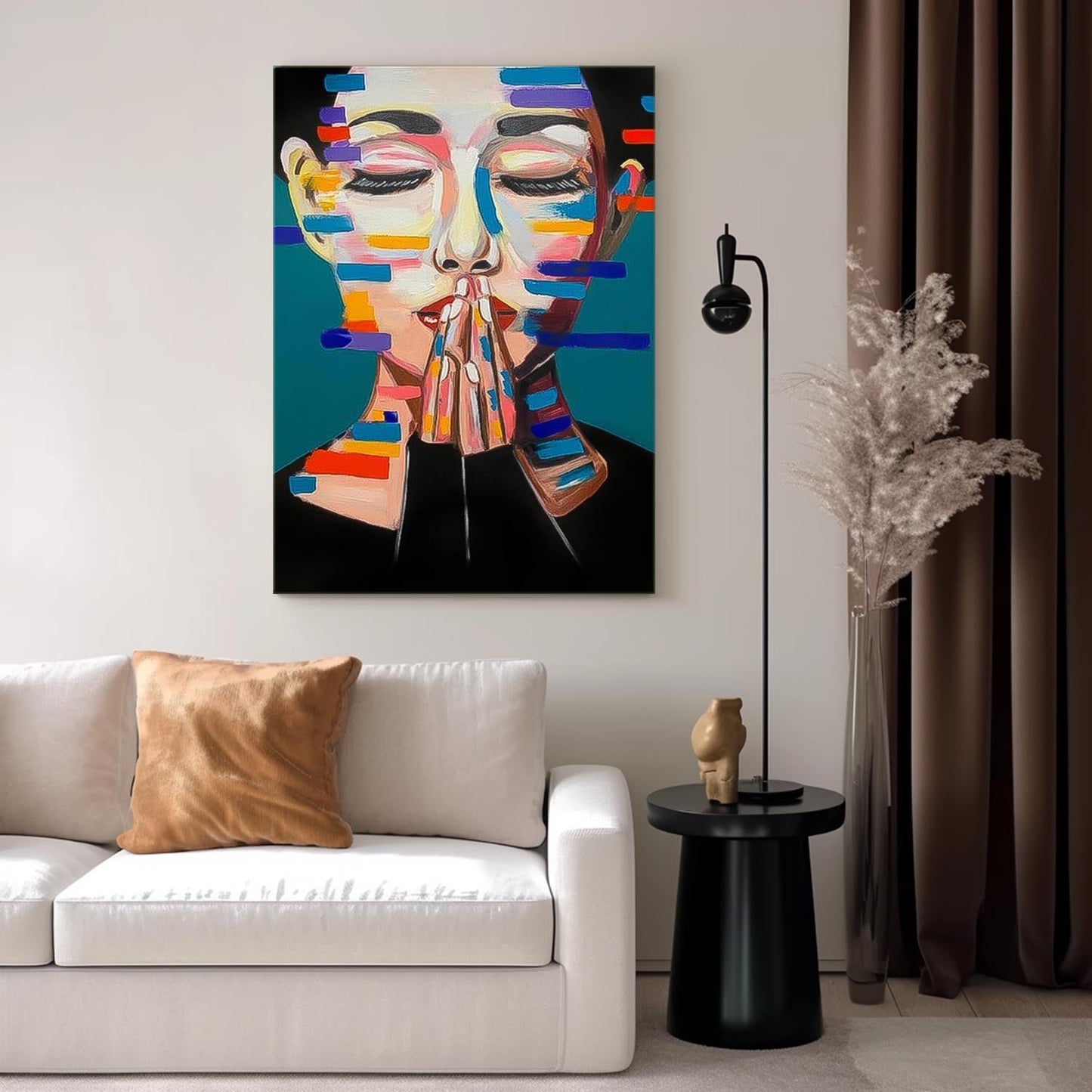 Contemporary Abstract Portrait Oil Painting for Modern Home Decor