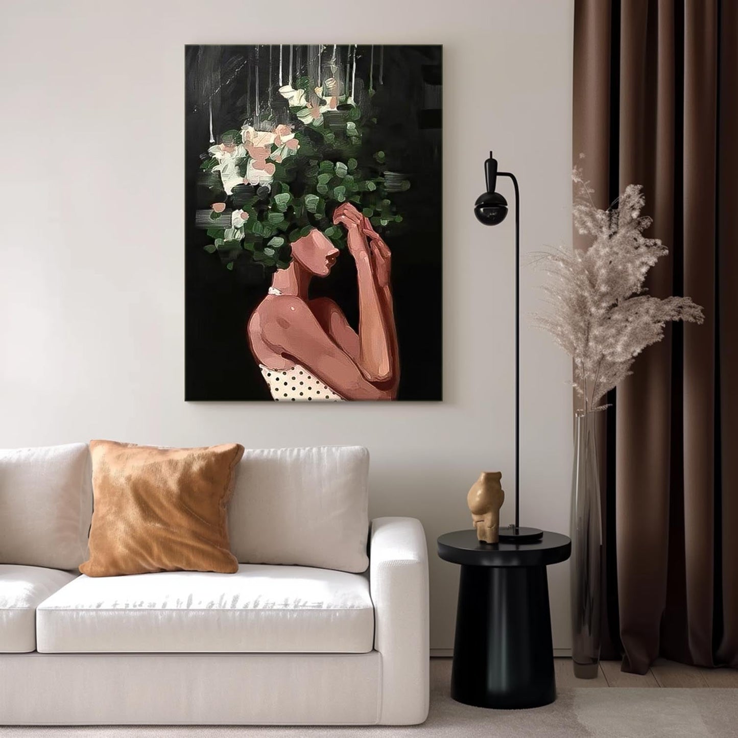 Abstract Floral Woman Oil Painting for Modern Home Decor
