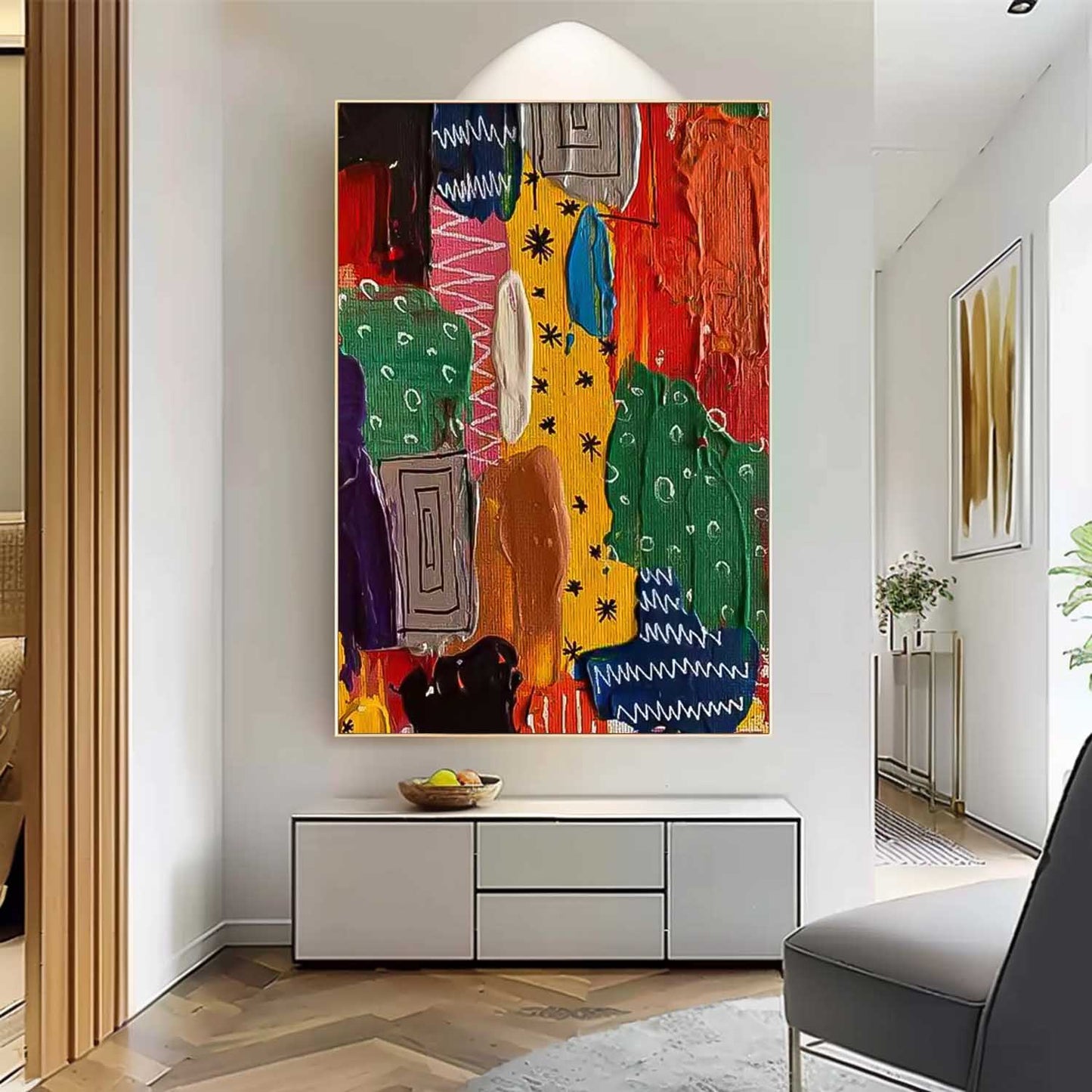 Colorful Abstract Oil Painting for Modern Home Décor - Unique Canvas Art