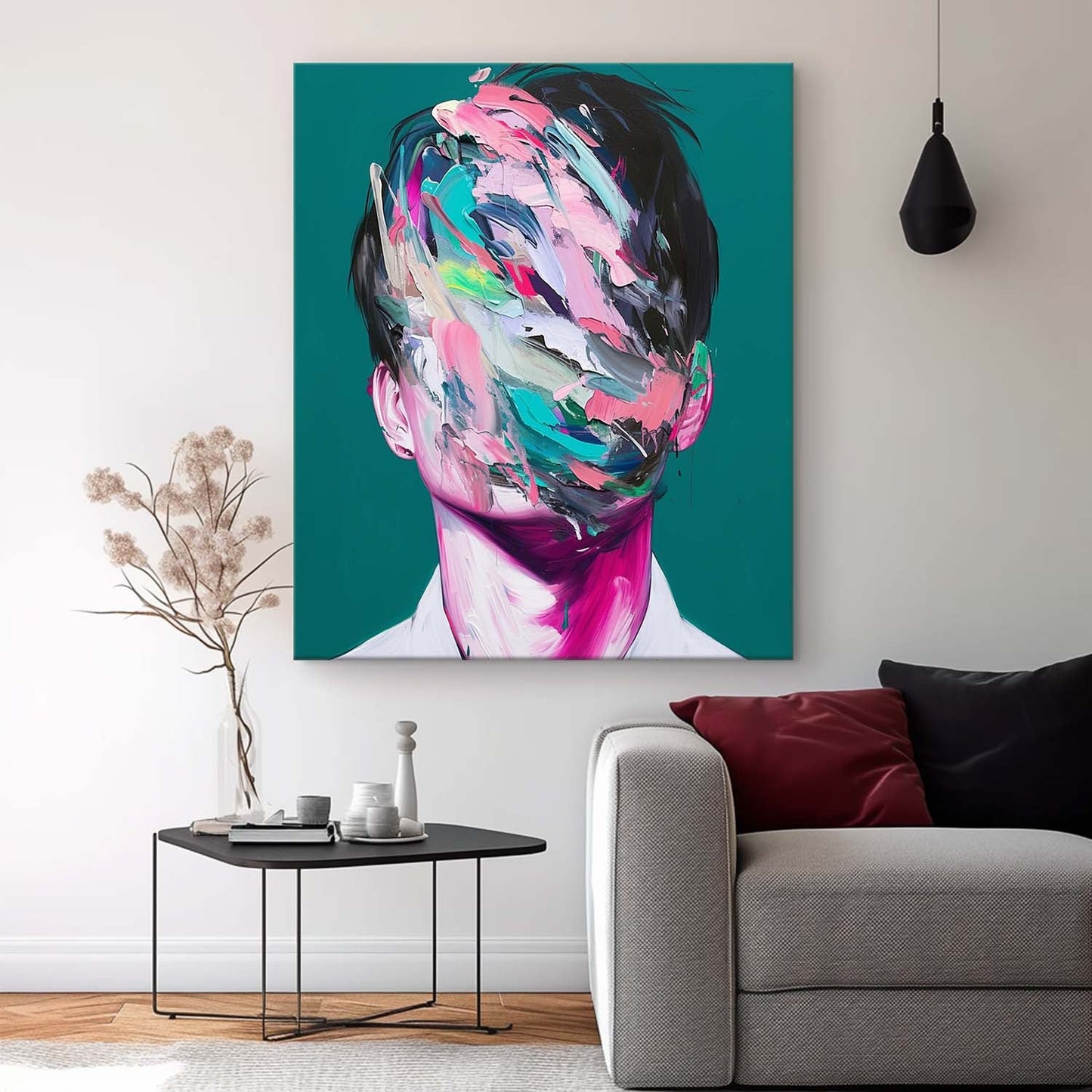 Abstract Expressionism Portrait: Colorful Face Art for Modern Home Decor