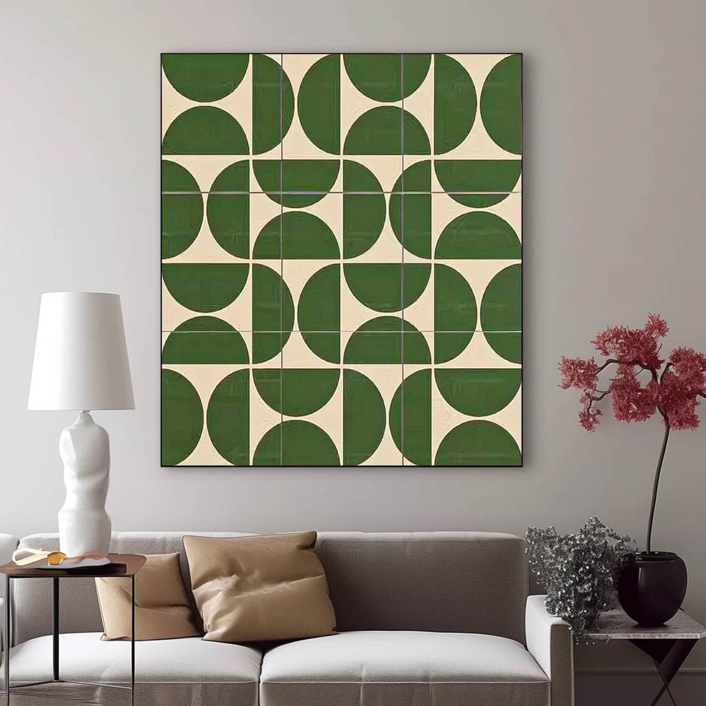 Modern Minimalist Green Abstract Oil Painting for Contemporary Art Lovers
