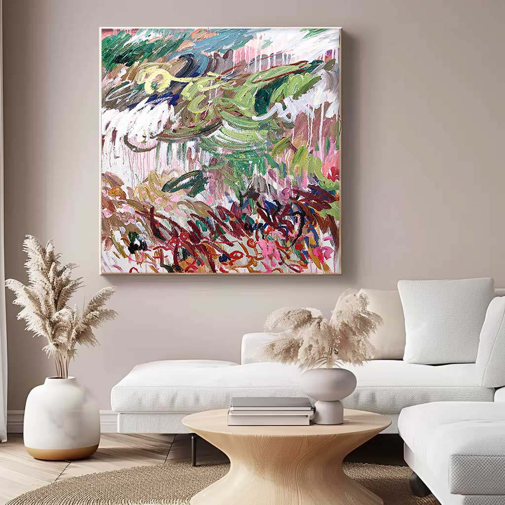 Colorful Abstract Oil Painting for Modern Home Decor and Art Enthusiasts