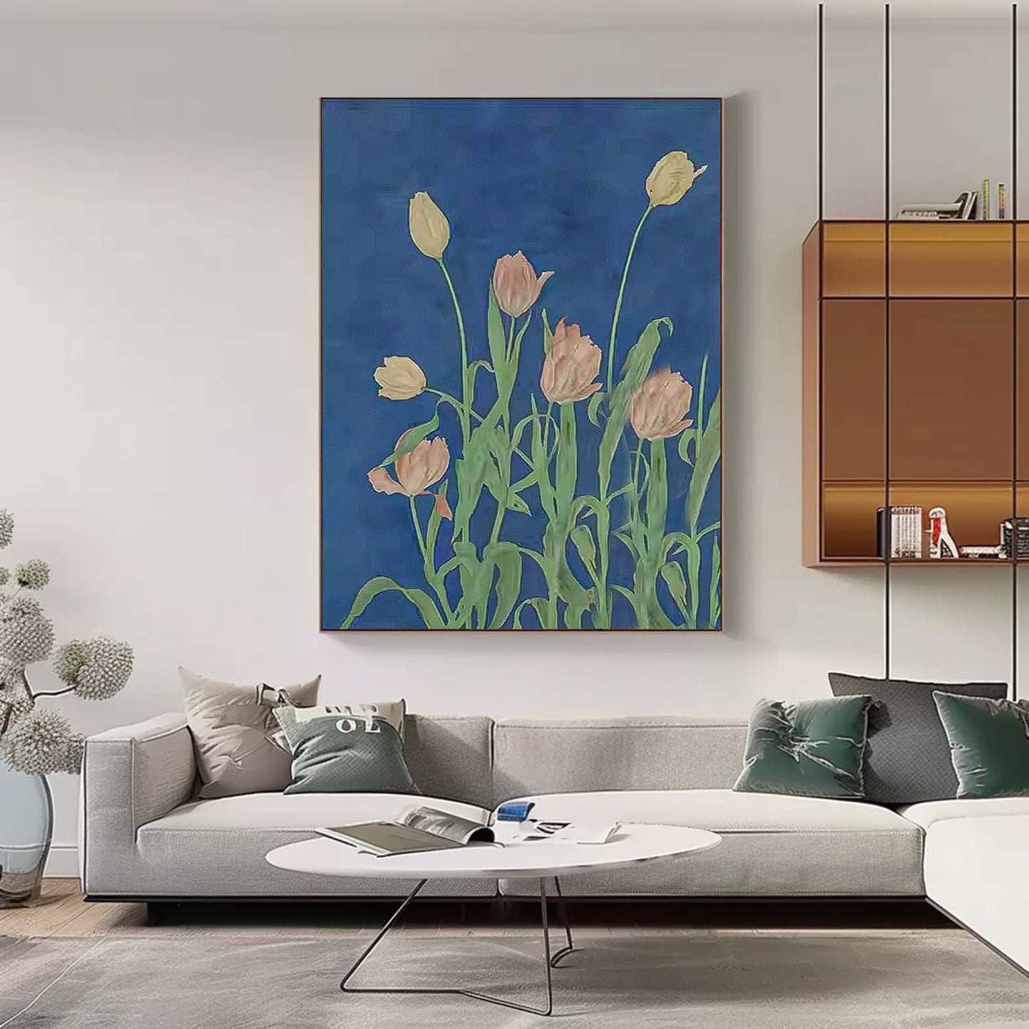 Stunning Floral Oil Painting on Canvas - Vibrant Tulip Artwork for Home Decor