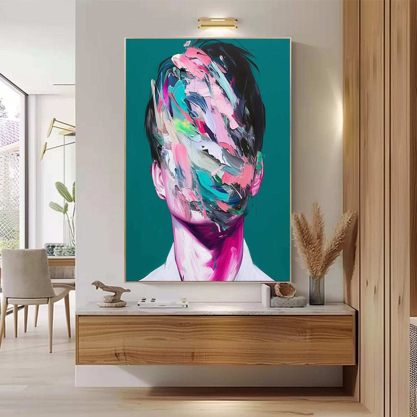 Abstract Expressionism Portrait: Colorful Face Art for Modern Home Decor