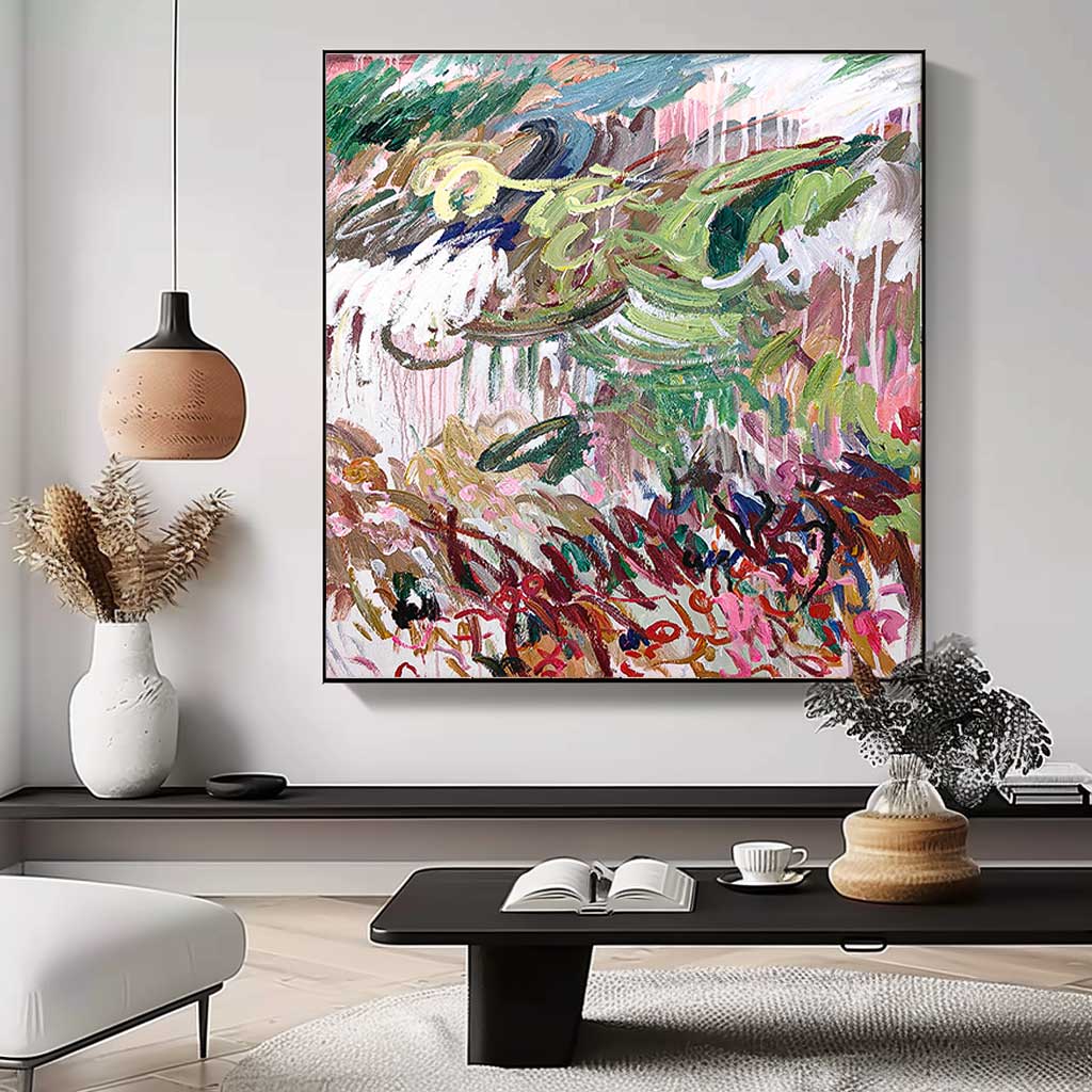 Colorful Abstract Oil Painting for Modern Home Decor and Art Enthusiasts