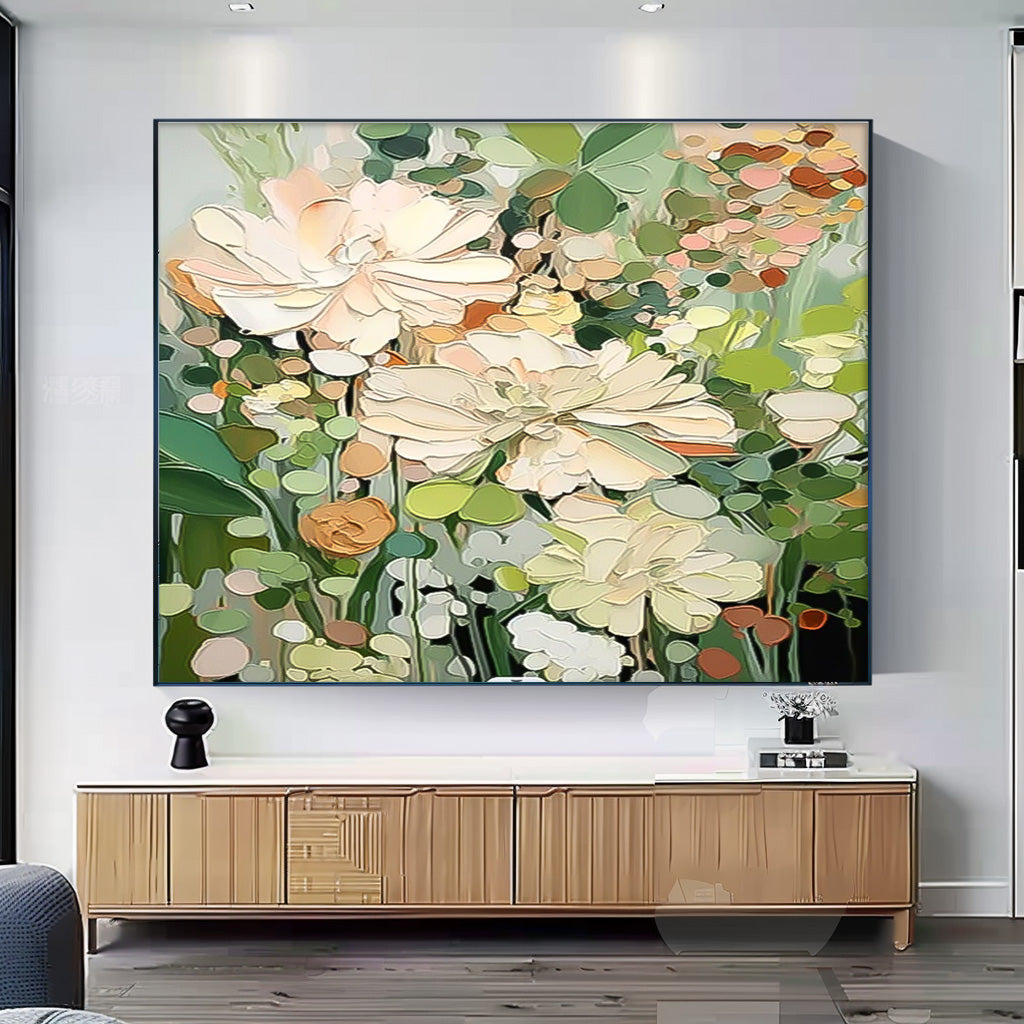 Elegant Floral Oil Painting for Bright and Cheerful Home Decor
