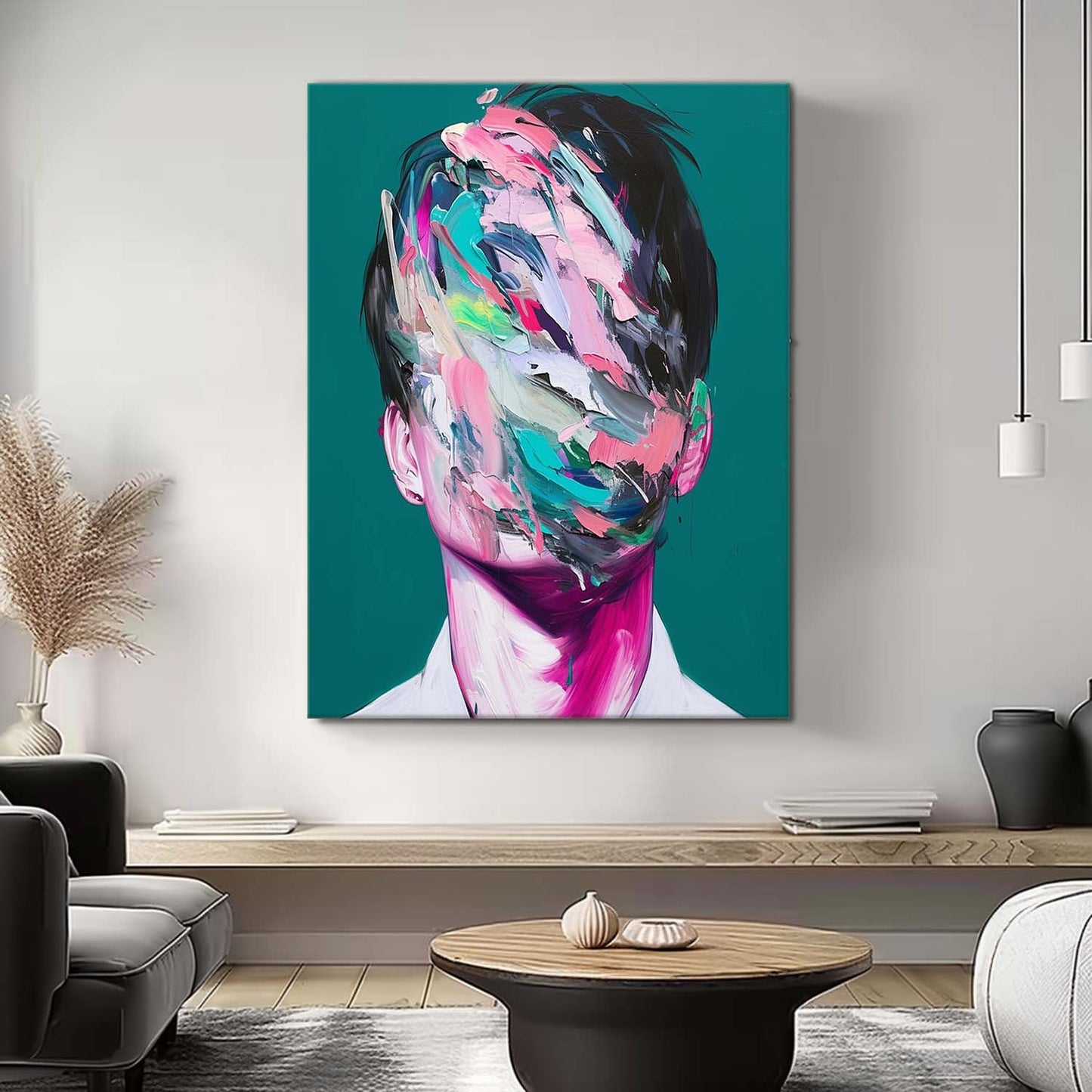 Abstract Expressionism Portrait: Colorful Face Art for Modern Home Decor
