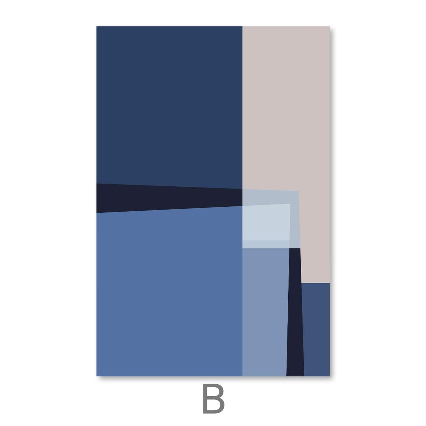 Abstract Blue Lines Oil Painting for Modern Home Décor