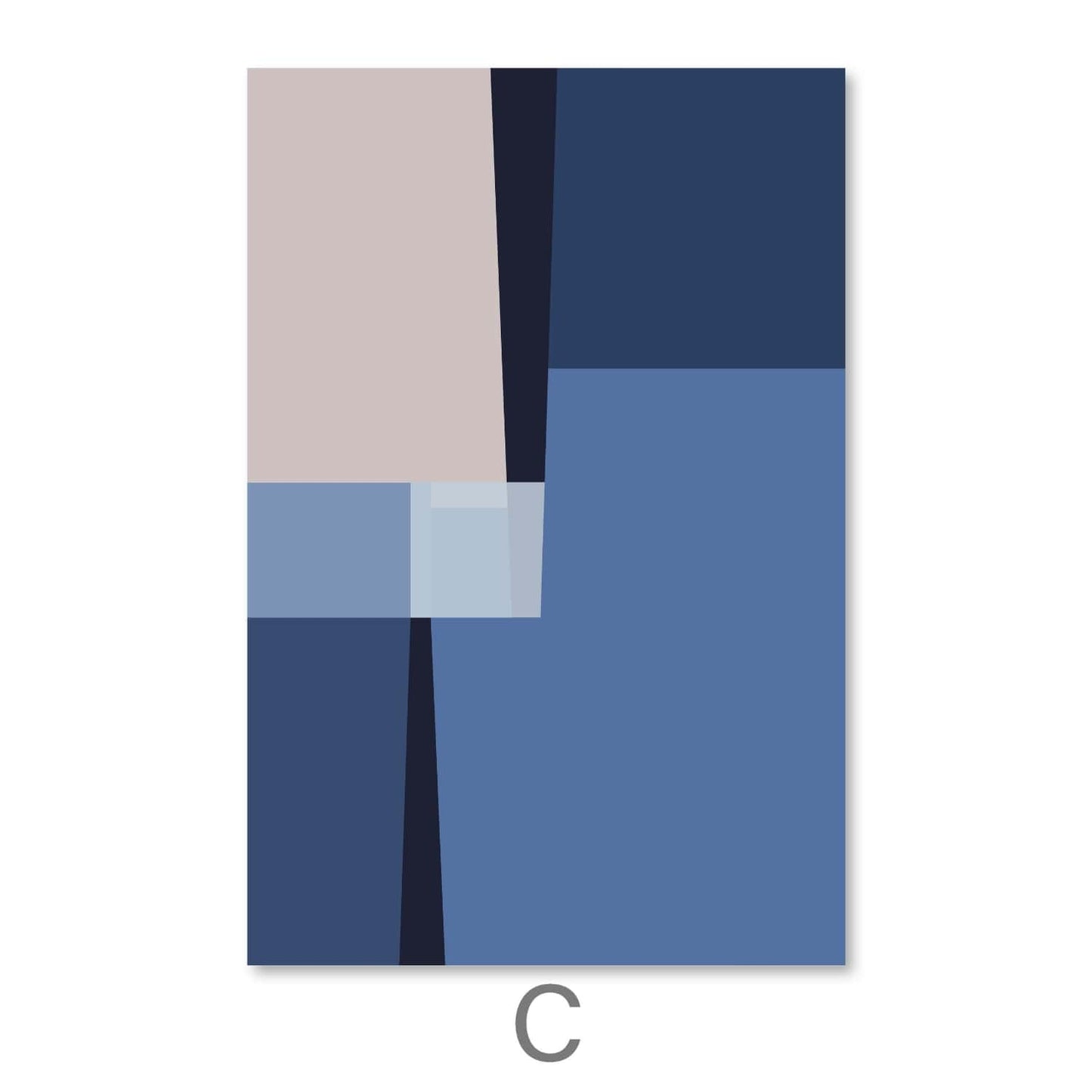 Abstract Blue Lines Oil Painting for Modern Home Décor