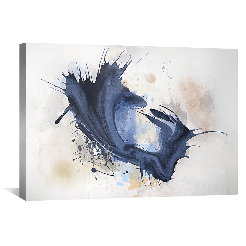 Abstract Blue Splash Oil Painting for Modern Home Decor