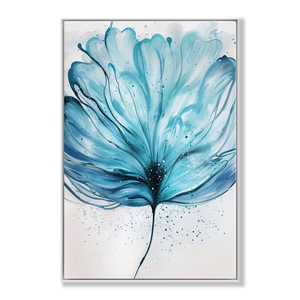 Elegant Blue Floral Oil Painting for Modern Home Decor