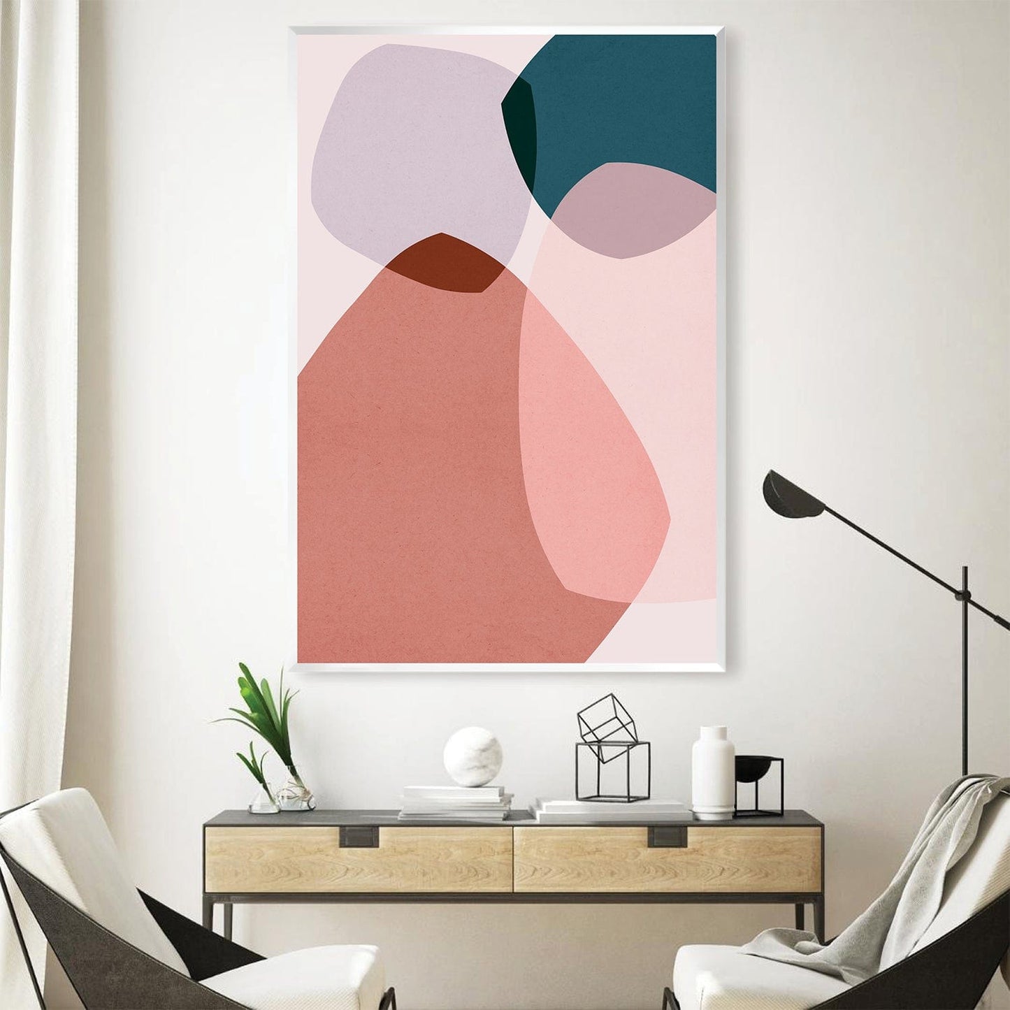 Modern Boho Abstract Oil Painting for Stylish Home Decor