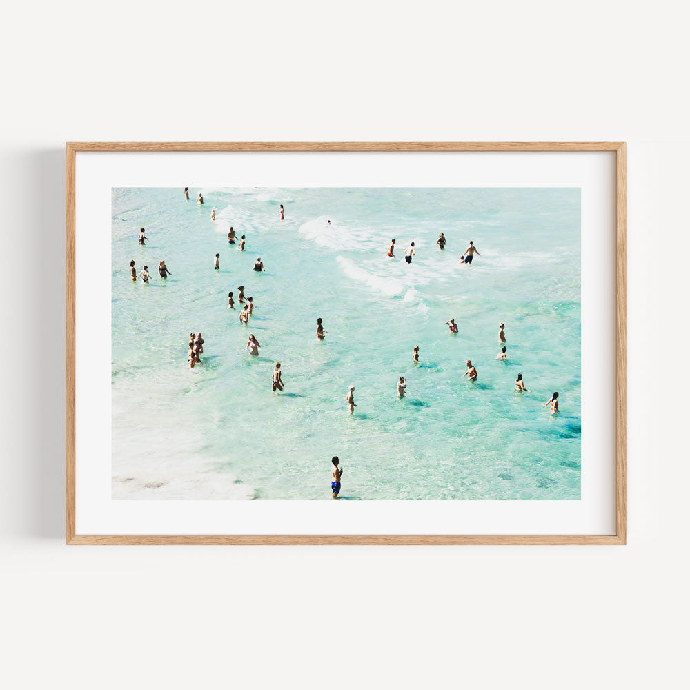 Vibrant Summer at Bondi Beach: People Enjoying the Aqua Waves