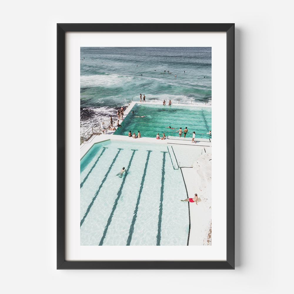 Serene Bondi Beach Pool Escape - Captivating Coastal Oil Painting