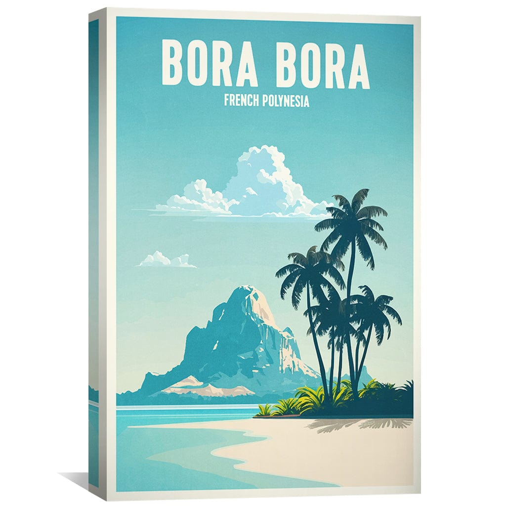 Bora Bora Island Paradise Oil Painting - Tropical Ocean Art for Home Decor