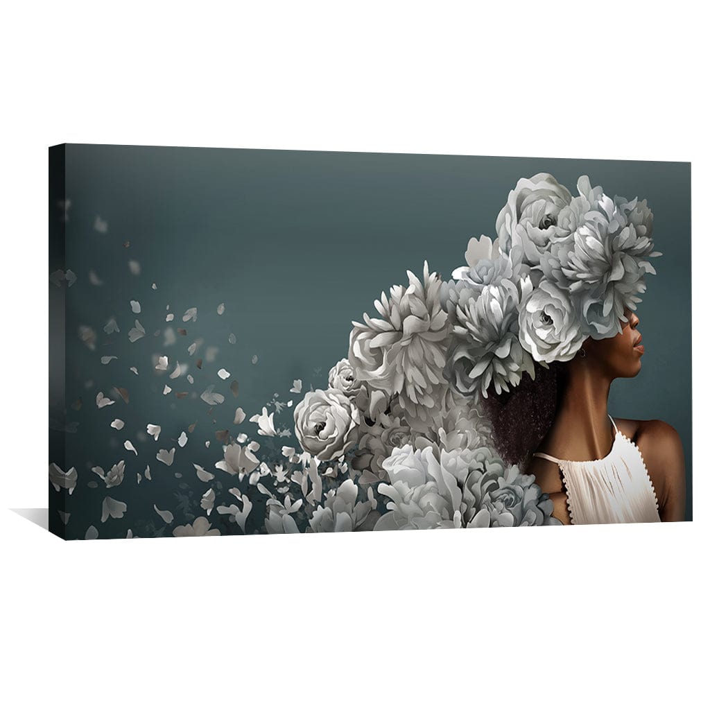 Elegant Floral Portrait Oil Painting for Home Decor and Wall Art