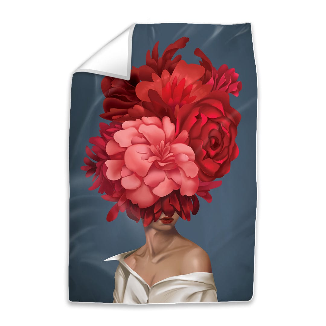Floral Elegance: Abstract Woman Surrounded by Vibrant Blooms